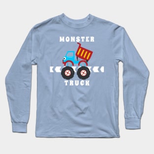 Vector illustration of monster truck with cartoon style. Long Sleeve T-Shirt